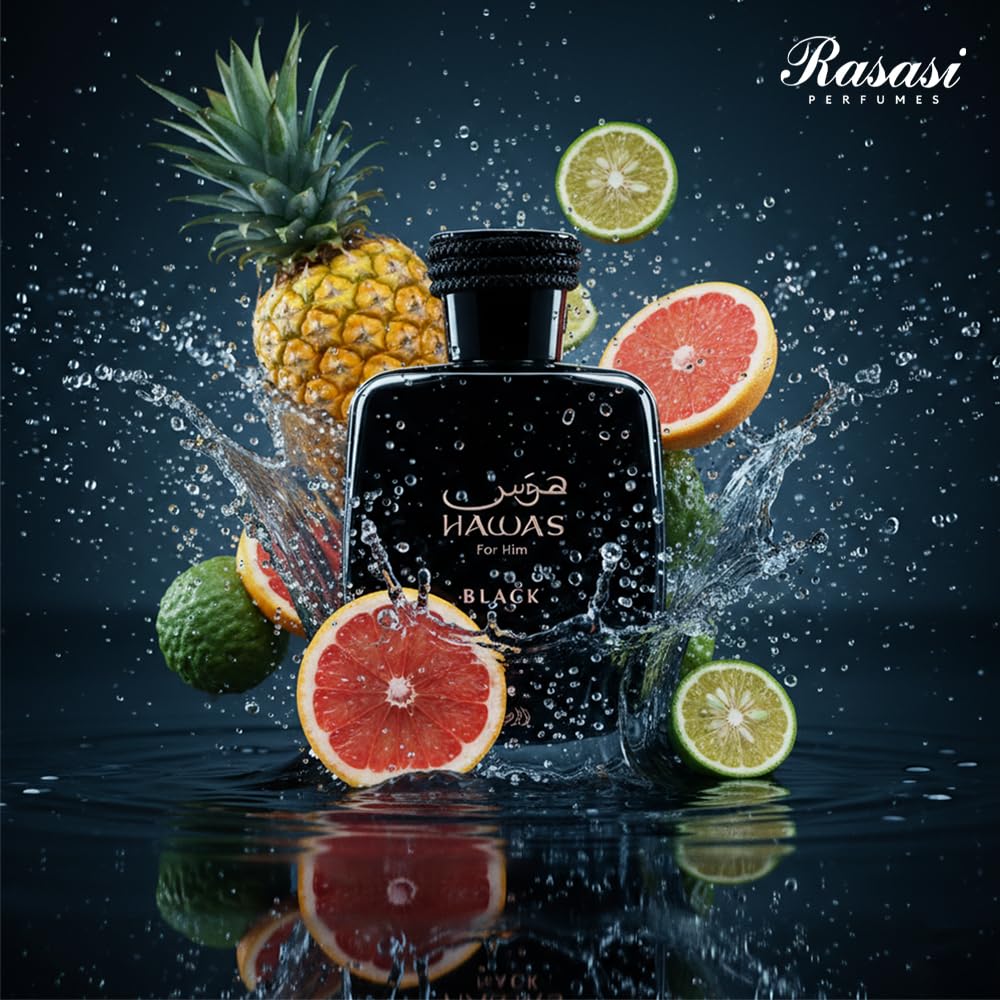 Rasasi Hawas Black Eau de Parfum Spray for Men, 100ml