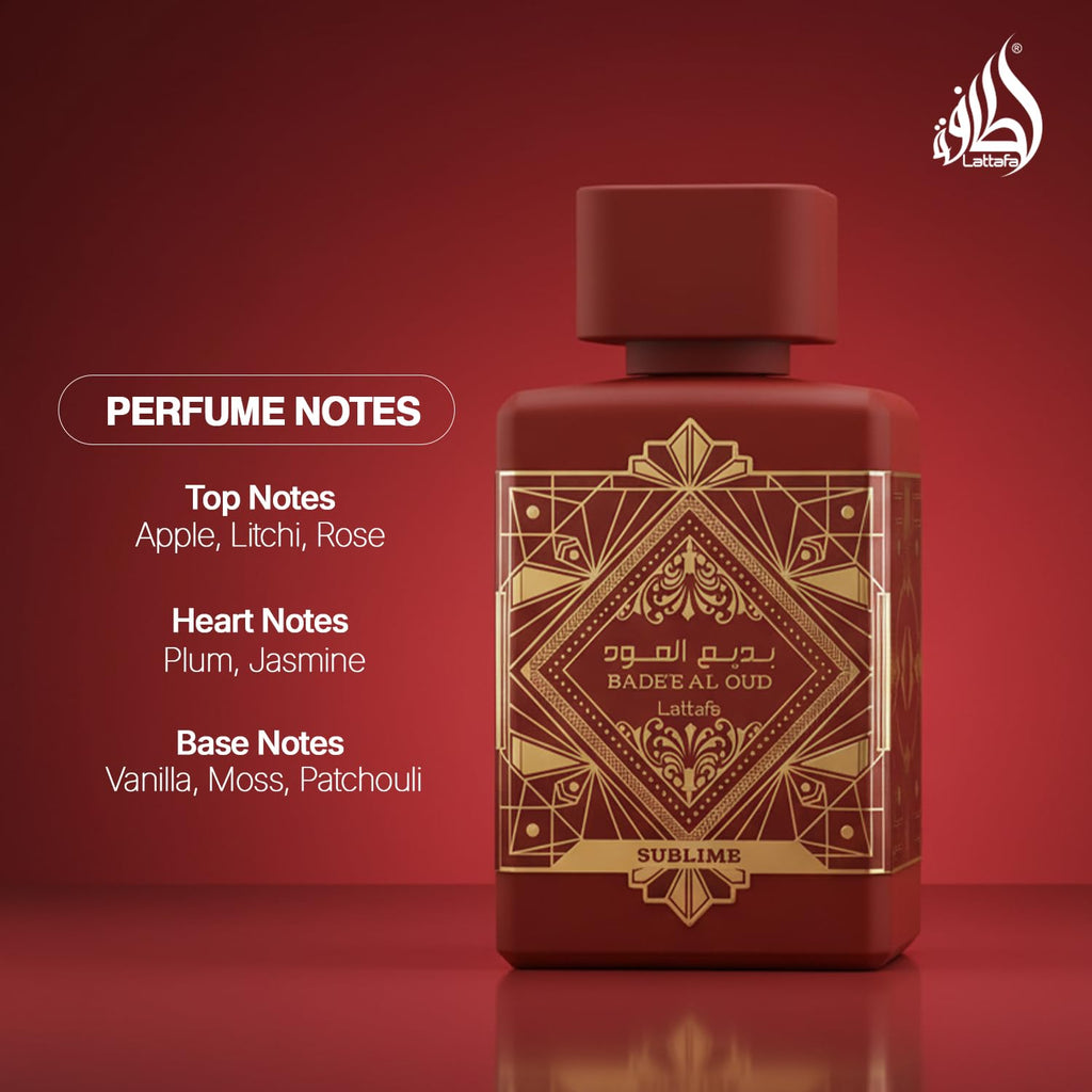 Lattafa Bade'e Al Oud Sublime - Tropical, Fruity, Fresh, Vanilla - Eau de Parfum Long-Lasting Fragrance for Unisex, 3.40 Ounce / 100 ml