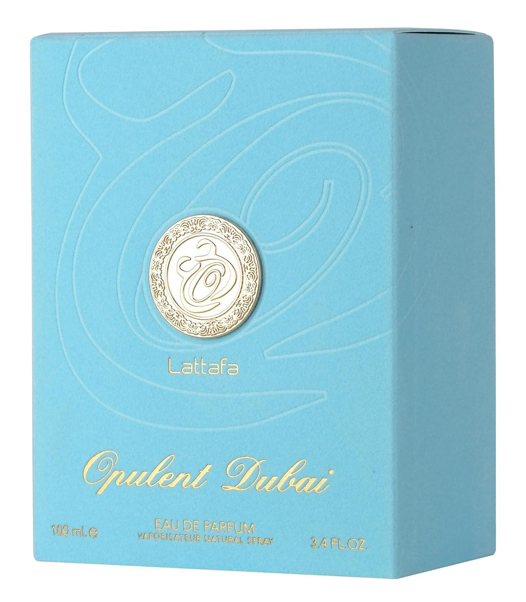 Lattafa Opulent Dubai - Citrus, Fruity, Floral, Woody - Eau de Parfum Long-Lasting Fragrance for Unisex, 3.4 Ounce / 100 ml
