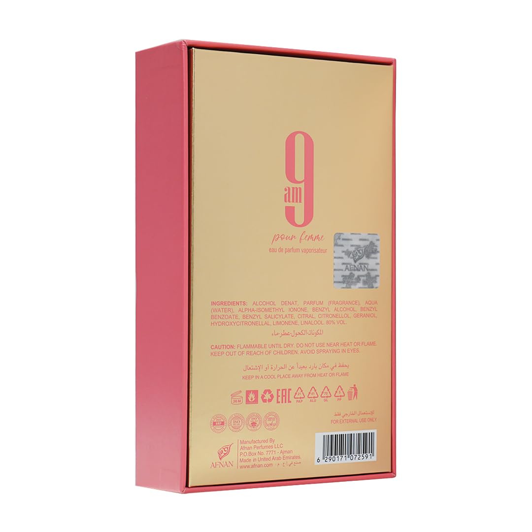 Afnan 9 AM Pour Femme Eau De Parfum, 100ml