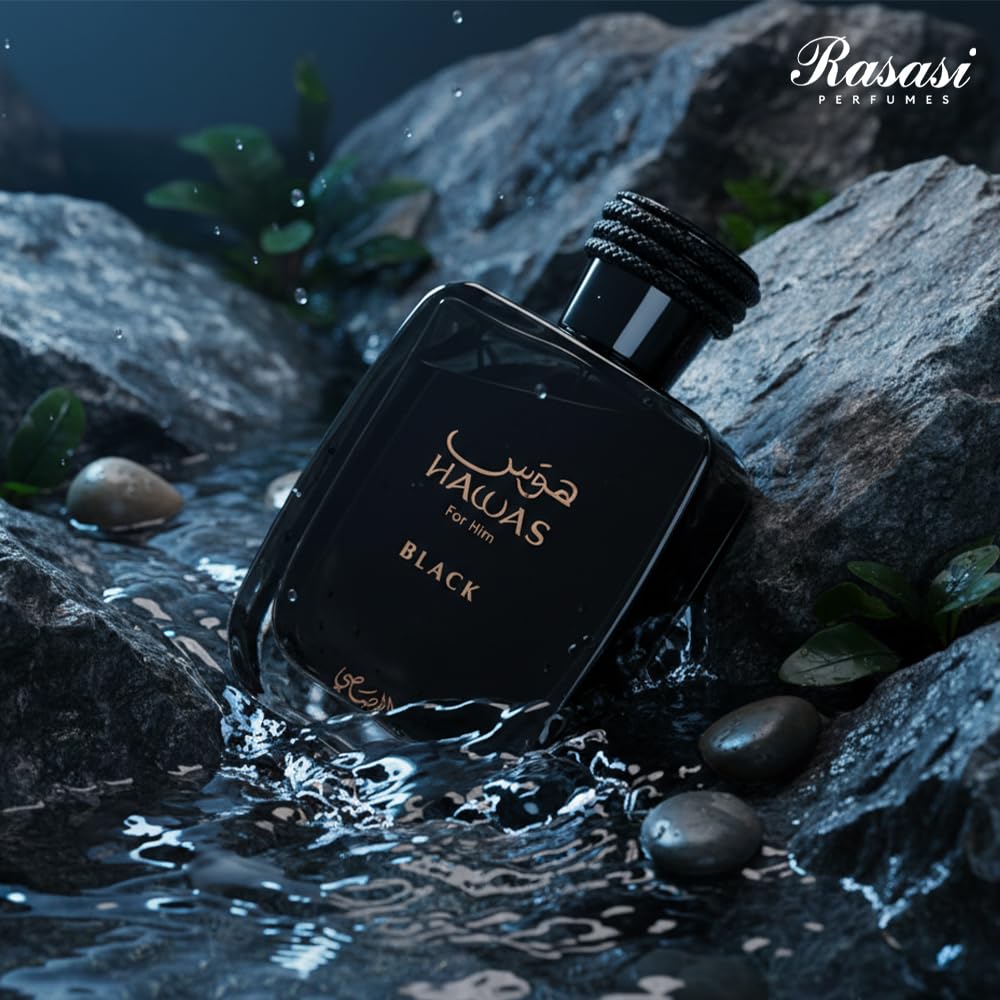 Rasasi Hawas Black Eau de Parfum Spray for Men, 100ml