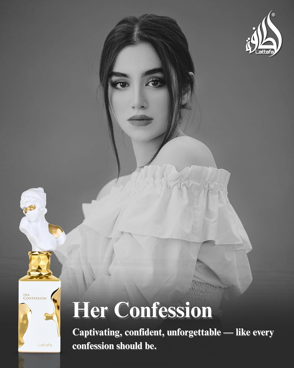 Lattafa Her Confession - Vanilla, Floral, Amber, Musk - Eau de Parfum Long-Lasting Fragrance for Women, 3.40 Ounce / 100 ml